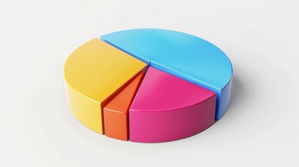 Fototapeta premium A pie chart illustrating market share percentages among competitors in the telecommunications sector