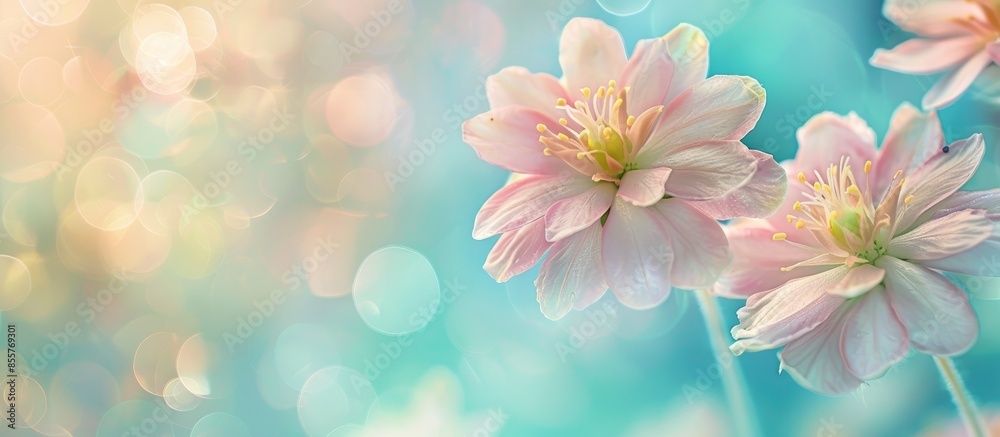 Aufkleber beautiful astromelias flowers pastel background flower. with copy space image. place for adding text