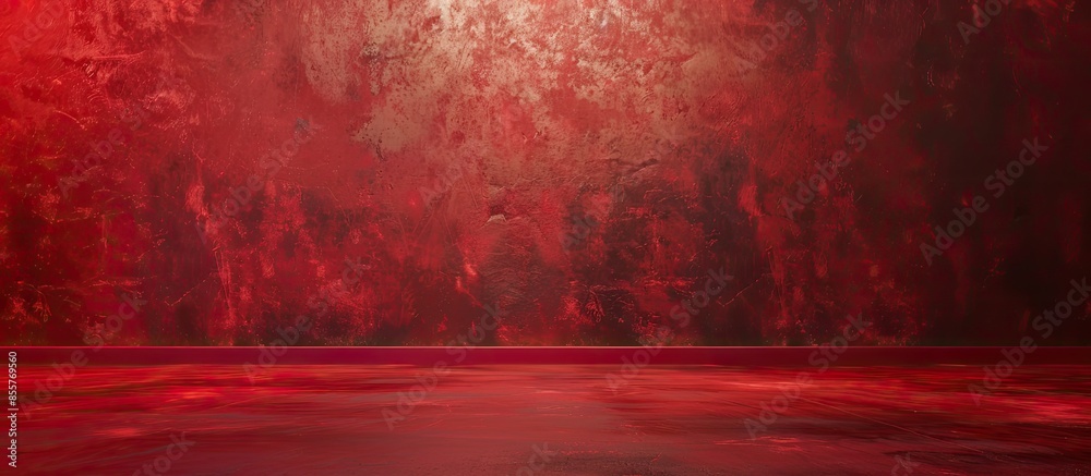 Fototapete Abstract Luxury Lush Lava Red Gradient Studio Backdrop with Grains, Suitable for Product Presentation, Mockup and Background. Copy space image. Place for adding text or design