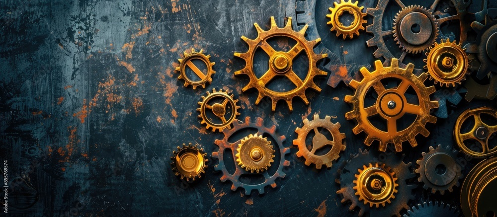 Aufkleber risk management concept on the gearwheels. copy space image. place for adding text or design