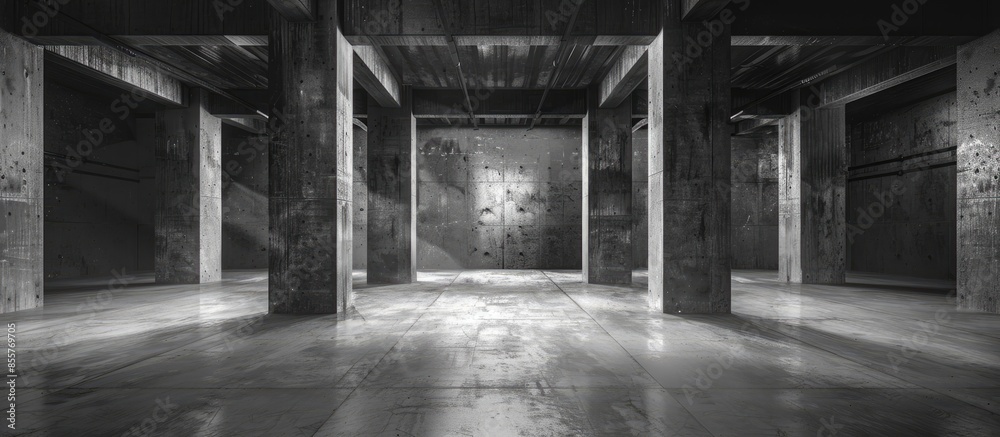 Poster Empty dark abstract concrete room interior. with copy space image. Place for adding text or design