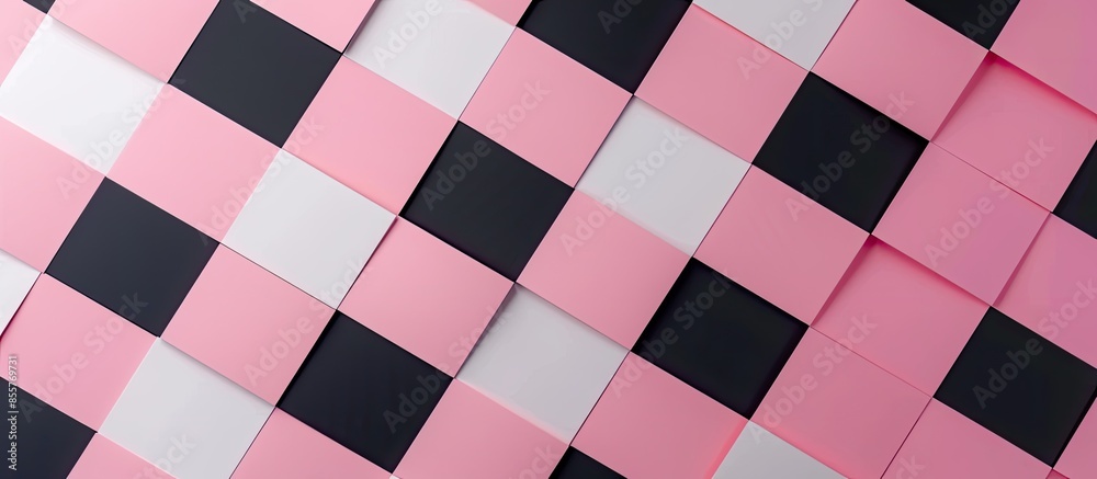 Poster black and white business cards in checkerboard order isolated on pastel background. of vertical card