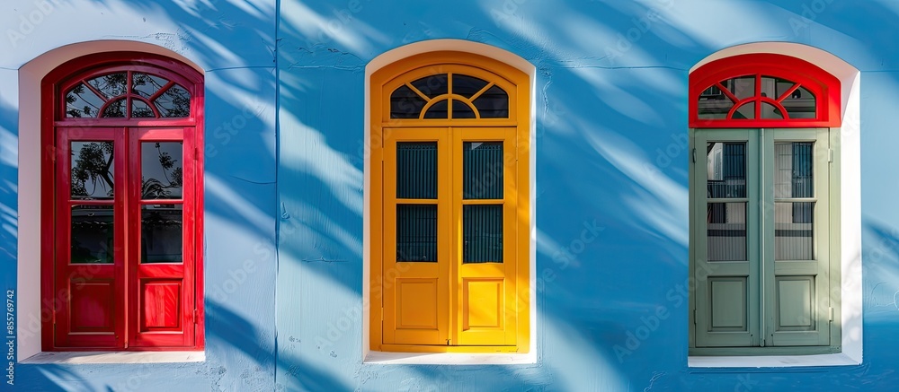 Aufkleber Beautiful and colorful window styles. with copy space image. Place for adding text or design