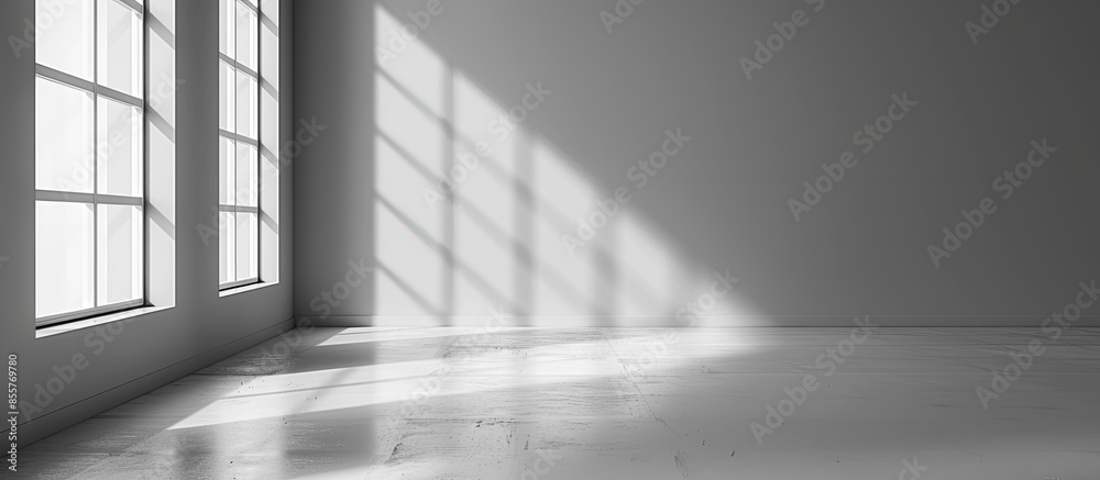 Poster Empty gray room ready for people to move in. with copy space image. Place for adding text or design