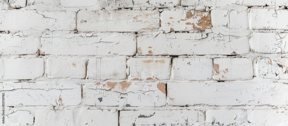 Aufkleber arrangement of bricks for white painted walls. with copy space image. Place for adding text or design