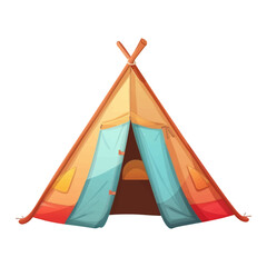Tent in the form of a cute icon isolated on white background.