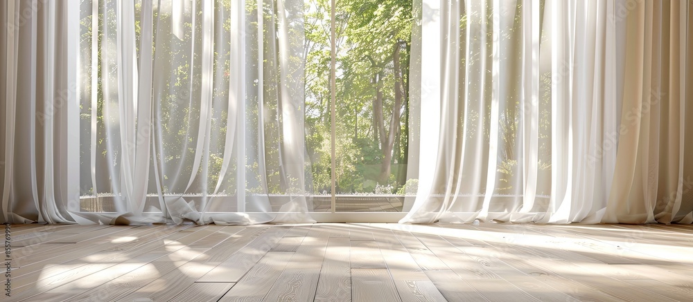 Poster curtains. interior textiles. window decoration. with copy space image. Place for adding text or design