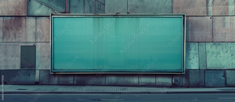 Poster large blank billboard on a street wall, banners with room to add your own text pastel background. wi