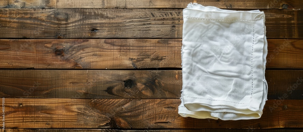 Poster napkin in kitchen . with copy space image. Place for adding text or design