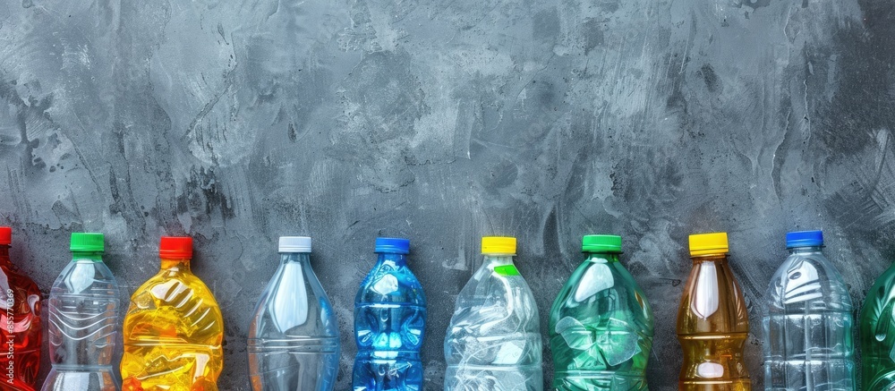 Aufkleber plastic bottles,Recycle waste management concept. Copy space image. Place for adding text or design
