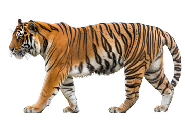 Fototapeta premium Tiger Walking isolated on transparent background png