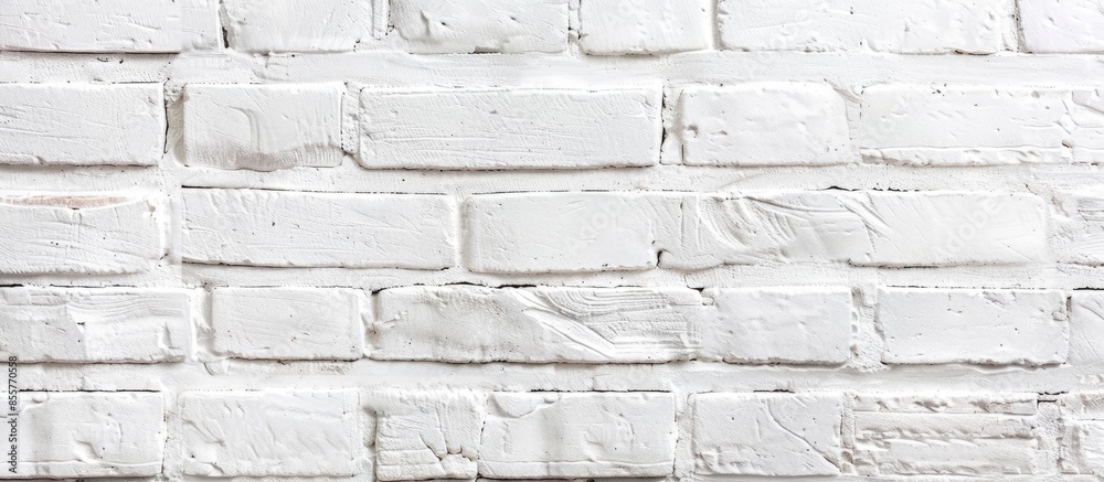 Aufkleber Modern white brick wall texture for background. Copy space image. Place for adding text or design