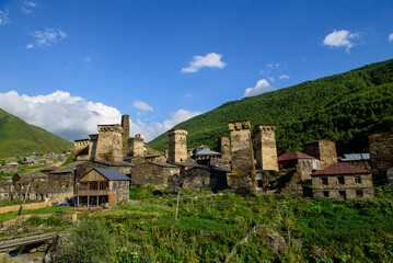 view of Ushguli village in Georgia