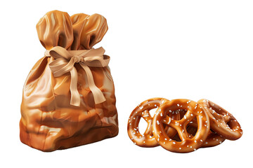 Pretzel in a Bag isolated on transparent background png