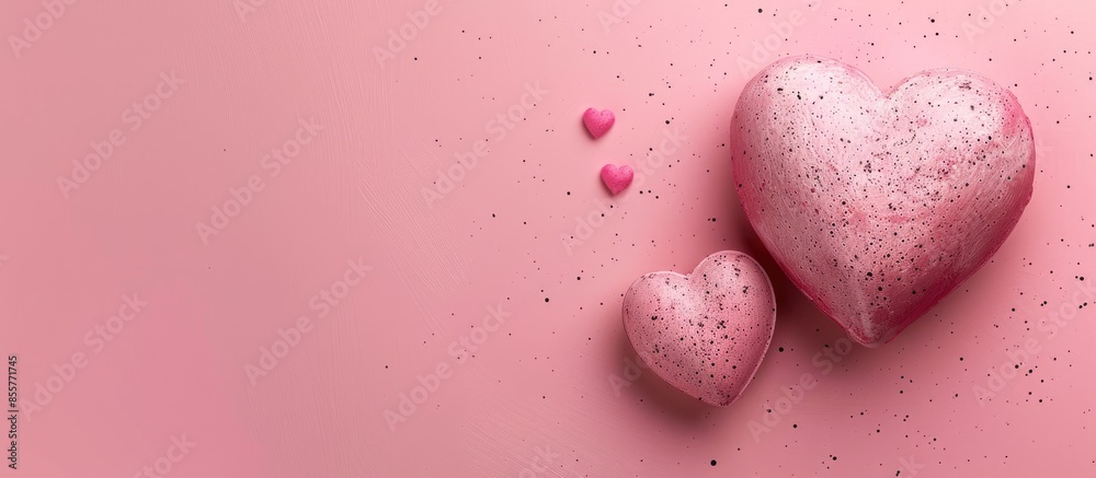 Poster St. Valentine's Day. Heart on pastel background  Design. with copy space image. Place for adding text or design