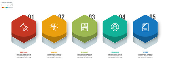 Infographic template business concept with step.
