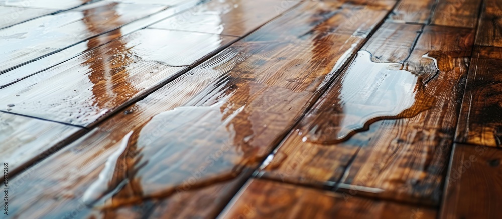 Poster laminate and water. waterproof laminate. wooden floors are impervious to moisture. floor coverings p