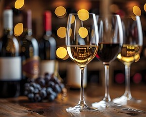 Elegant Wine Tasting Event with Diverse Selection of Premium Wines in Refined Setting