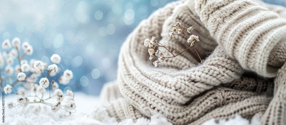 Aufkleber soft winter background, knitted sweater. with copy space image. place for adding text or design