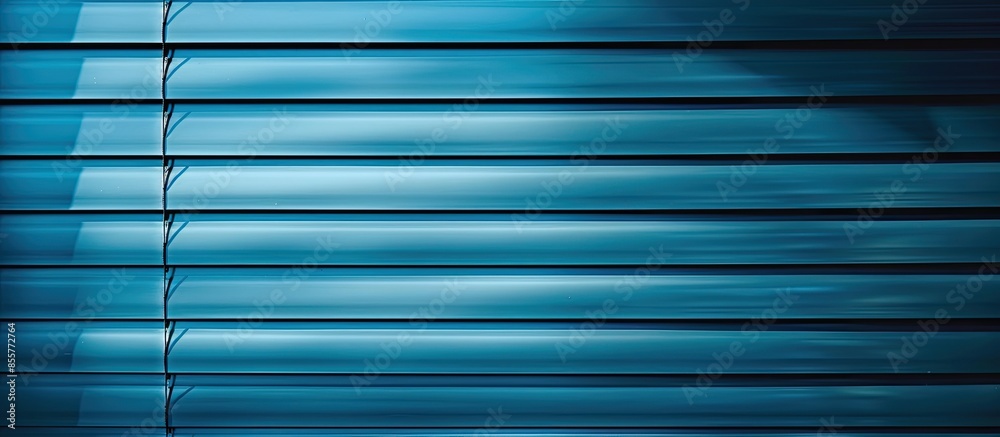 Poster blue aluminum blinds as background. with copy space image. place for adding text or design