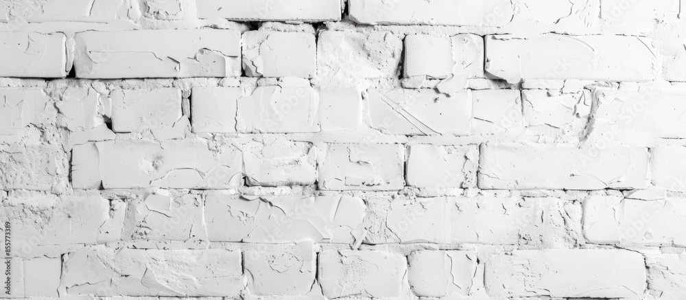 Aufkleber Modern white brick wall texture for background. Copy space image. Place for adding text or design