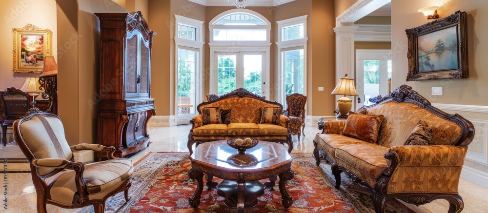 Poster elegant house interiors,living room. with copy space image. place for adding text or design