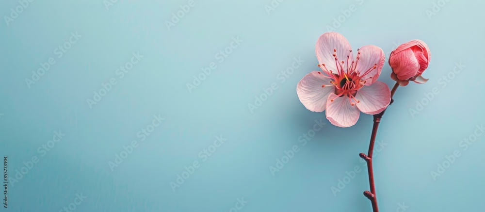 Poster Cracker flower on pastel background  Abstract  Flower. with copy space image. Place for adding text or design
