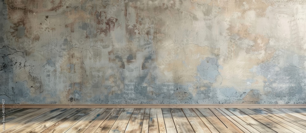 Poster Floors and walls with wood frame for filling the text or image. with copy space image. Place for adding text or design