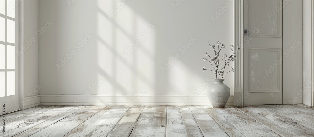 Poster empty room after repair. with copy space image. Place for adding text or design