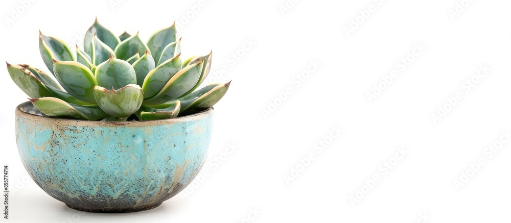 Poster Succulent in pot isolated on white background. with copy space image. Place for adding text or design