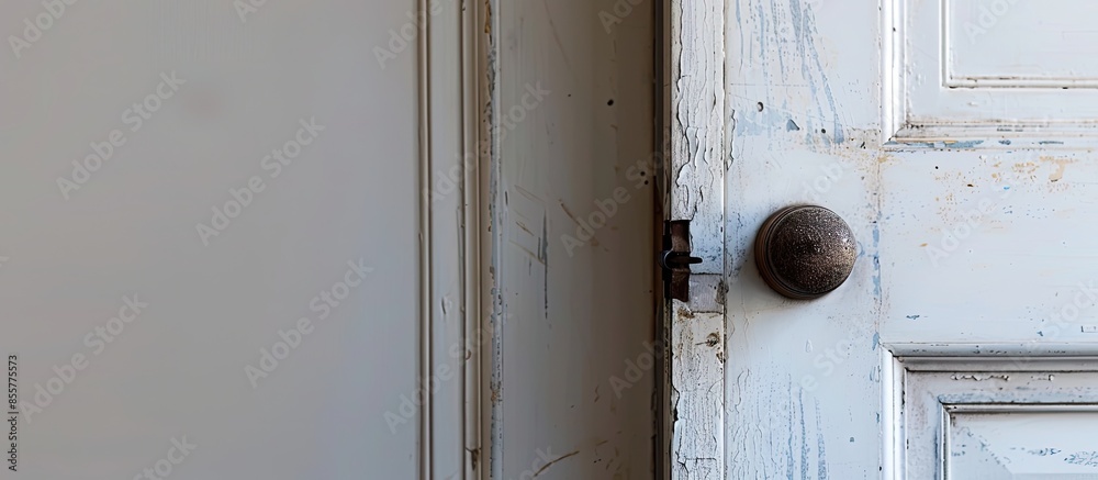 Poster interior white antique door knob. with copy space image. place for adding text or design