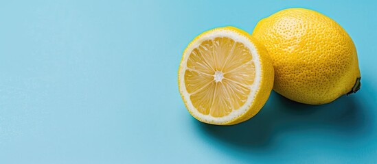 lemon Isolated on pastel background  Food  Isolated. with copy space image. Place for adding text...