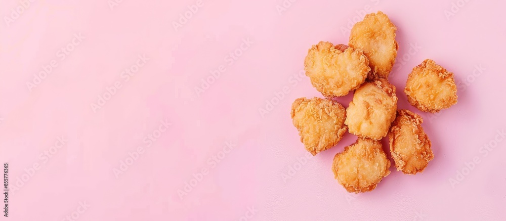 Leinwandbilder chicken nuggets isolated on a pastel background. high quality photo. with copy space image. place fo