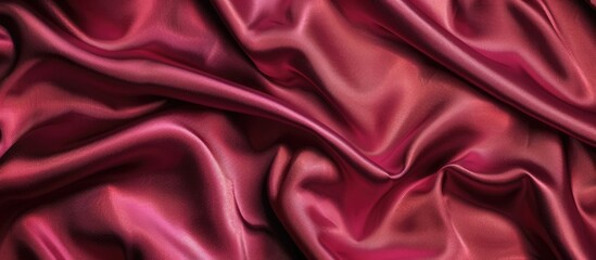Fototapeta premium Smooth elegant burgundy silk or satin luxury cloth texture can use as abstract background. Luxurious background design. Top view. with copy space image. Place for adding text or design