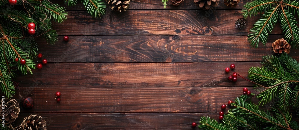 Poster christmas table background. with copy space image. Place for adding text or design