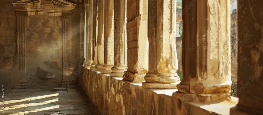 Aufkleber Windows and columns in ancient buildings. with copy space image. Place for adding text or design