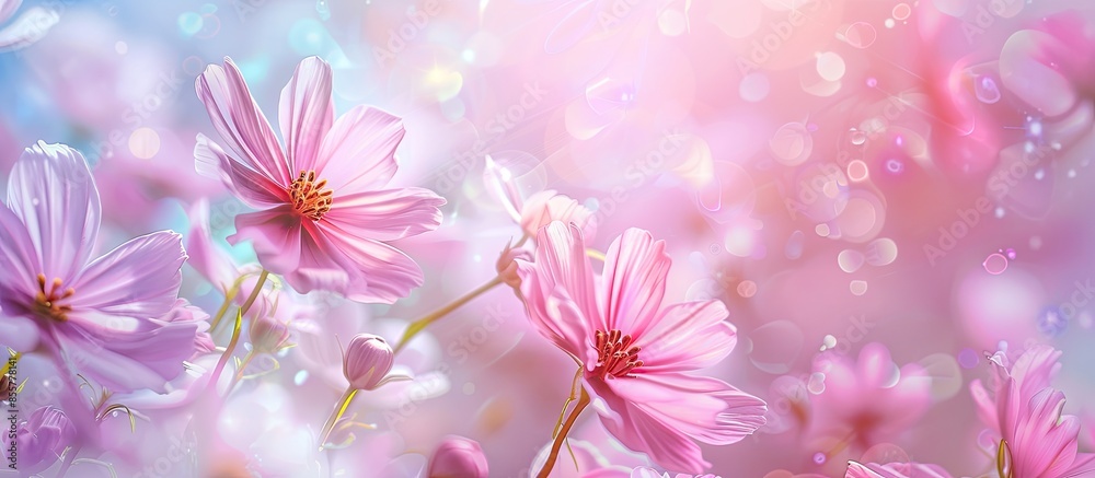 Aufkleber beautiful astromelias flowers pastel background flower. with copy space image. place for adding text