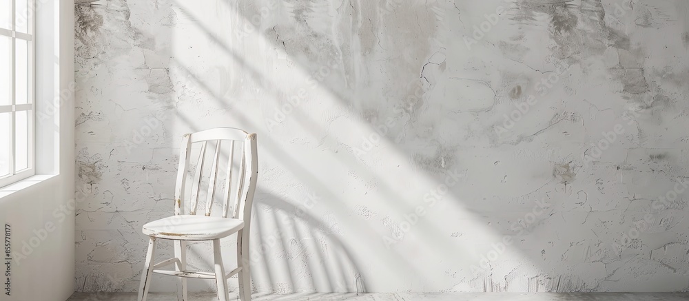 Aufkleber white wooden chair and table. with copy space image. place for adding text or design