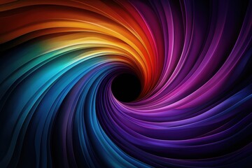 Colorful swirling vortex abstract background with vibrant gradient hues creating a mesmerizing and dynamic visual effect.