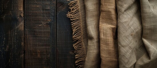 Obraz premium Wooden sampler on dark background close up