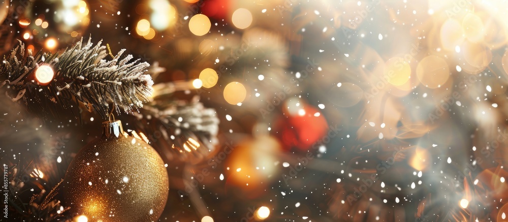 Poster blurred background on christmas day. with copy space image. Place for adding text or design