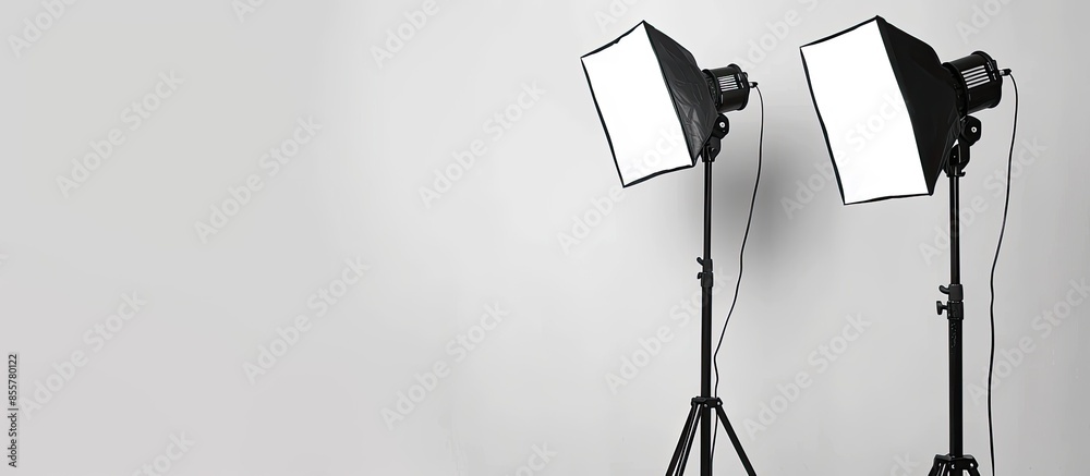 Aufkleber photo studio lighting equipment isolated on white. copy space image. place for adding text or design