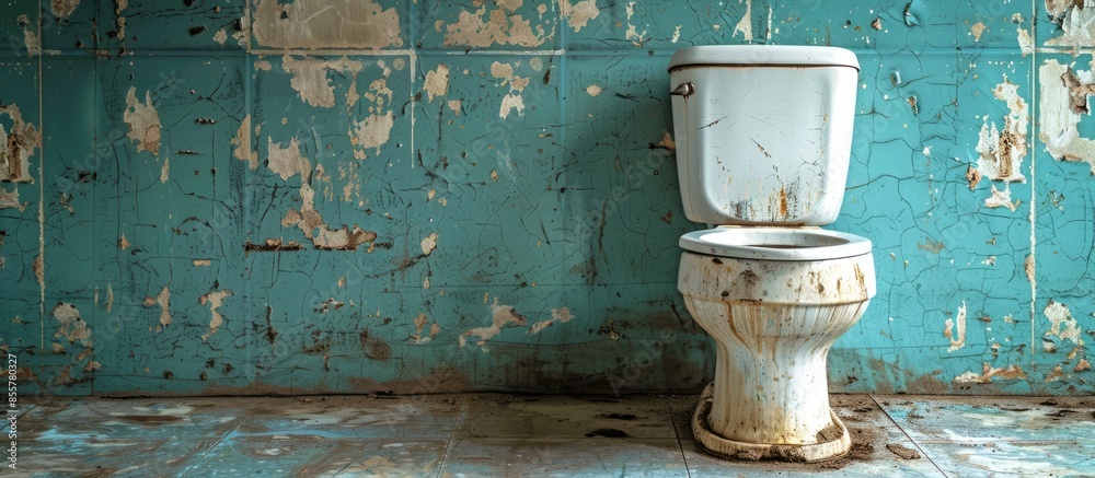 Poster Unclean toilets do not clean very long. with copy space image. Place for adding text or design