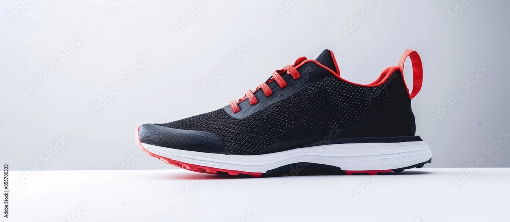 Poster sport men shoes isolated on white background. copy space image. place for adding text or design