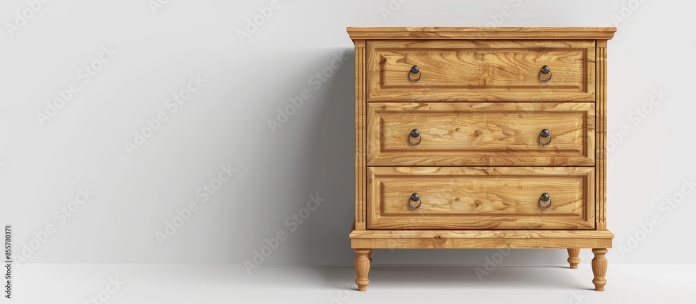 Poster chest of drawers isolated on white. with copy space image. Place for adding text or design