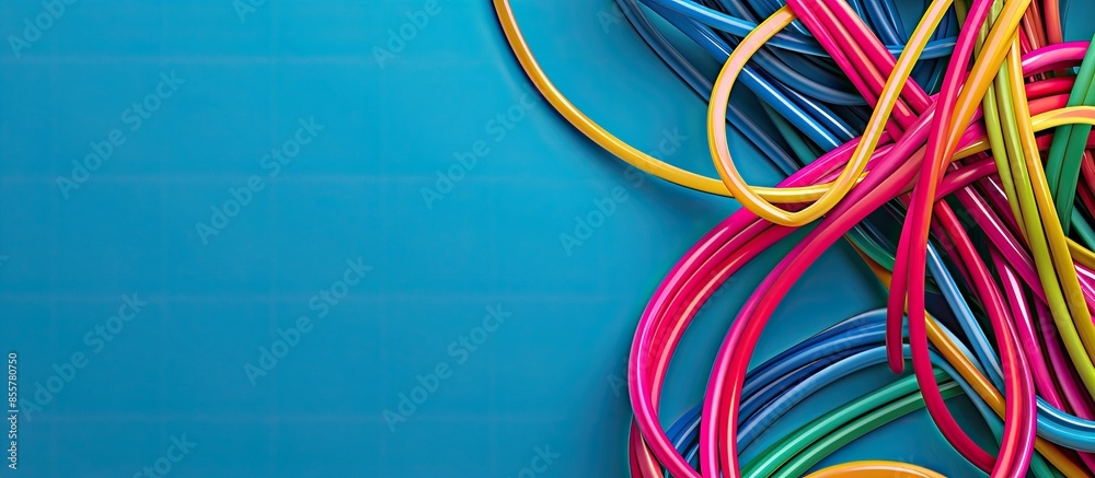 Poster bright colored wires building background image. Copy space image. Place for adding text or design