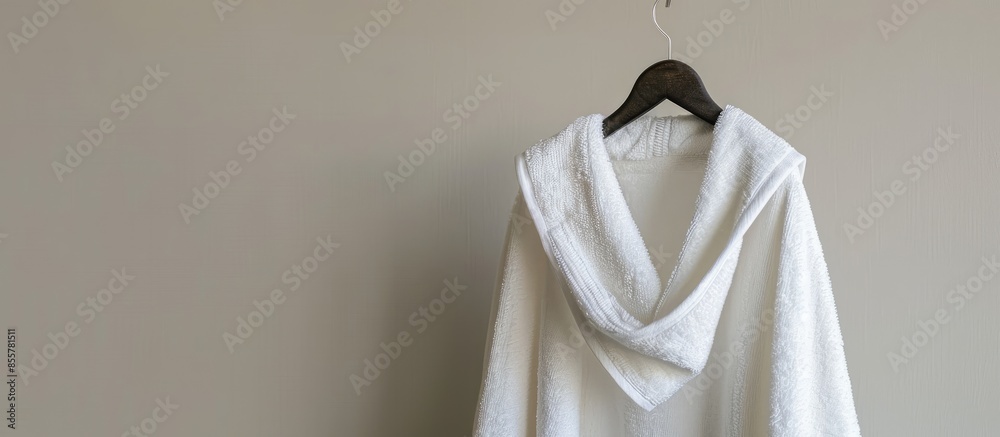 Poster Clean white towel on a hanger. with copy space image. Place for adding text or design