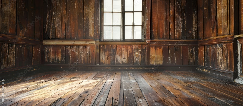 Poster Old wood room. with copy space image. Place for adding text or design