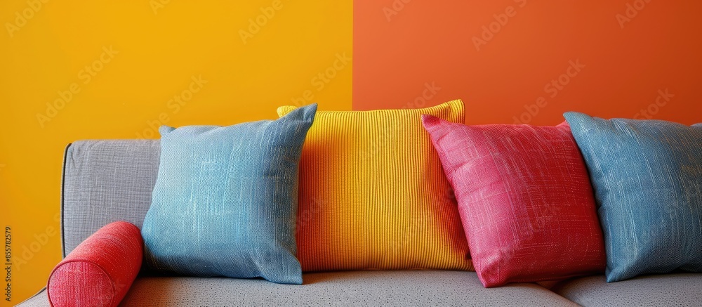 Poster Color cushion. with copy space image. Place for adding text or design