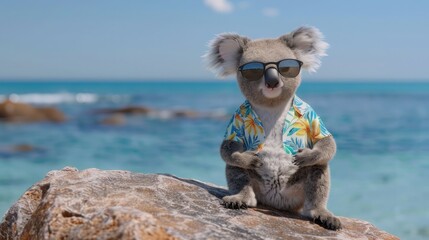 Cool Koala Takes a Break at the Beach